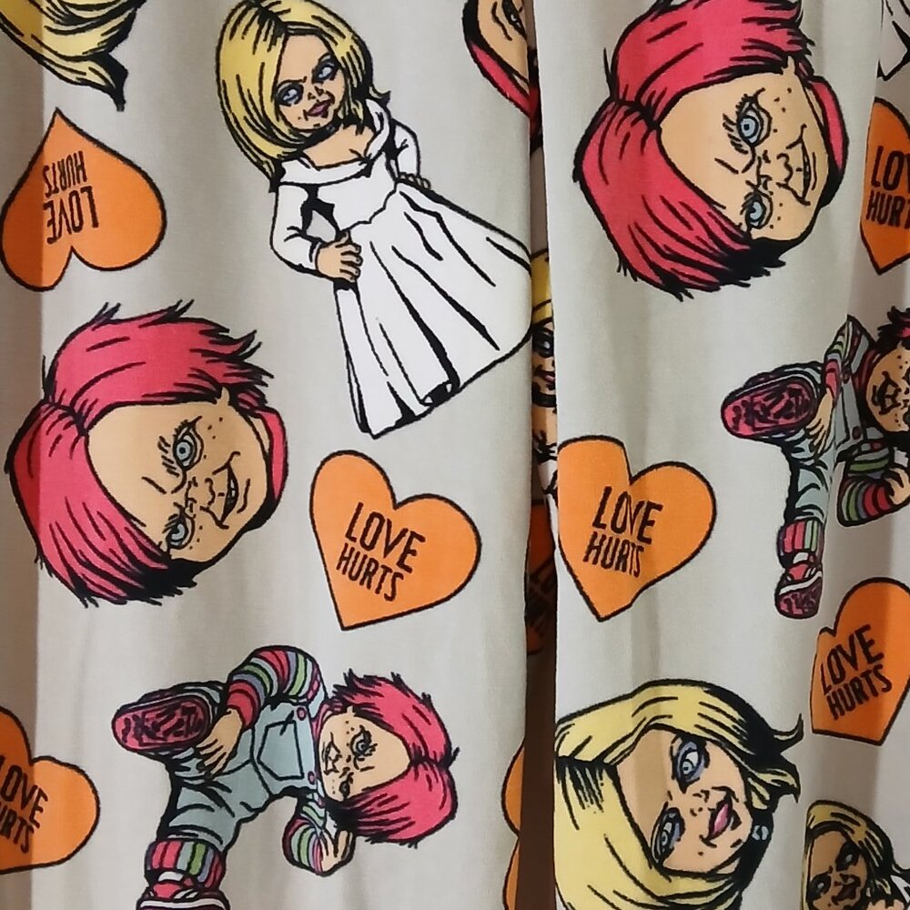 NWT Ladies fleece sleepwear Chucky & Tiffany pants - small - Picture 6 of 8
